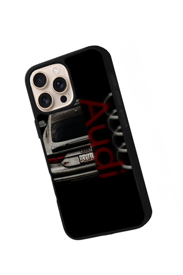 iPhone 16 Pro Uyumlu Audi Tasarımlı Glossy Premium Kılıf