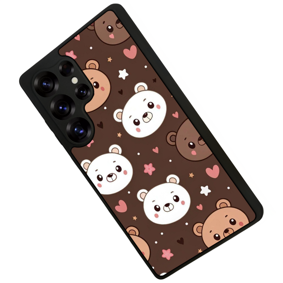 Samsung Galaxy S25 Ultra Uyumlu Ayı Tasarımlı Glossy Premium Kılıf