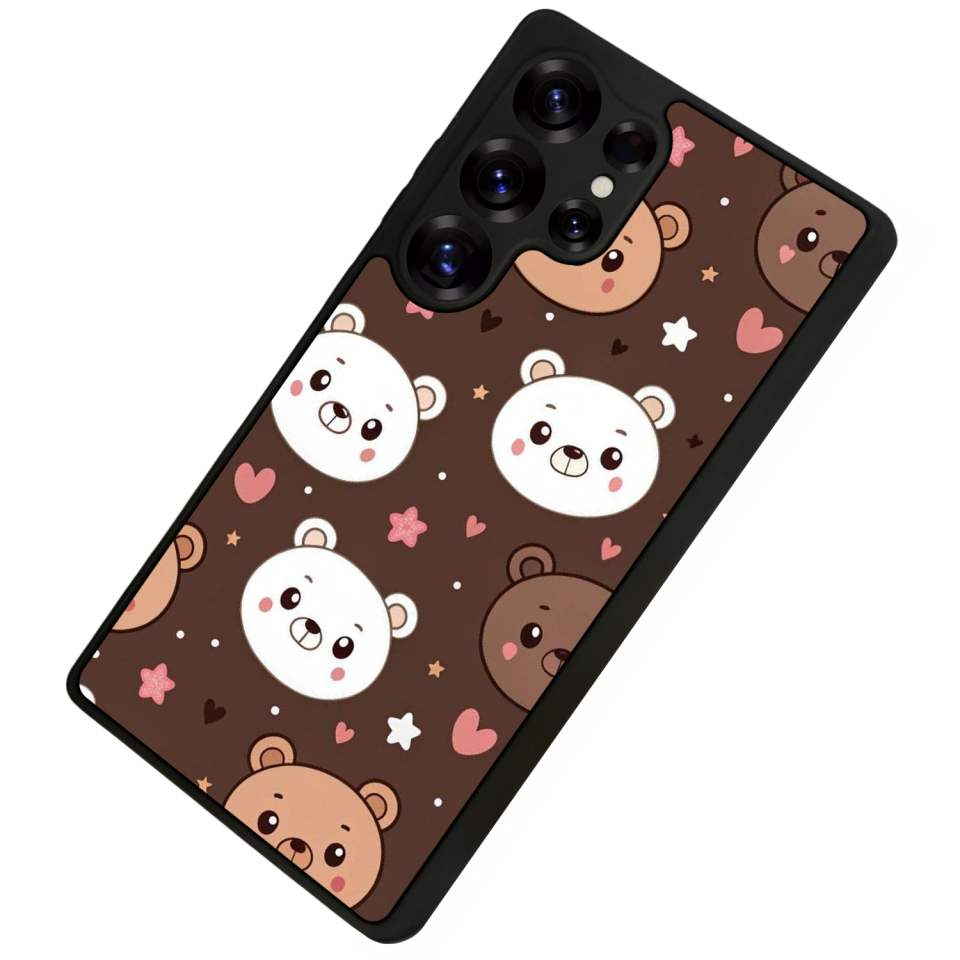 Samsung Galaxy S25 Ultra Uyumlu Ayı Tasarımlı Glossy Premium Kılıf