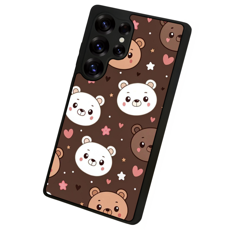 Samsung Galaxy S25 Ultra Uyumlu Ayı Tasarımlı Glossy Premium Kılıf