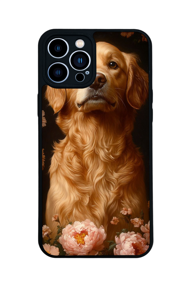 iPhone 13 Pro Max Uyumlu Golden Kopek Tasarımlı Glossy Premium Kılıf