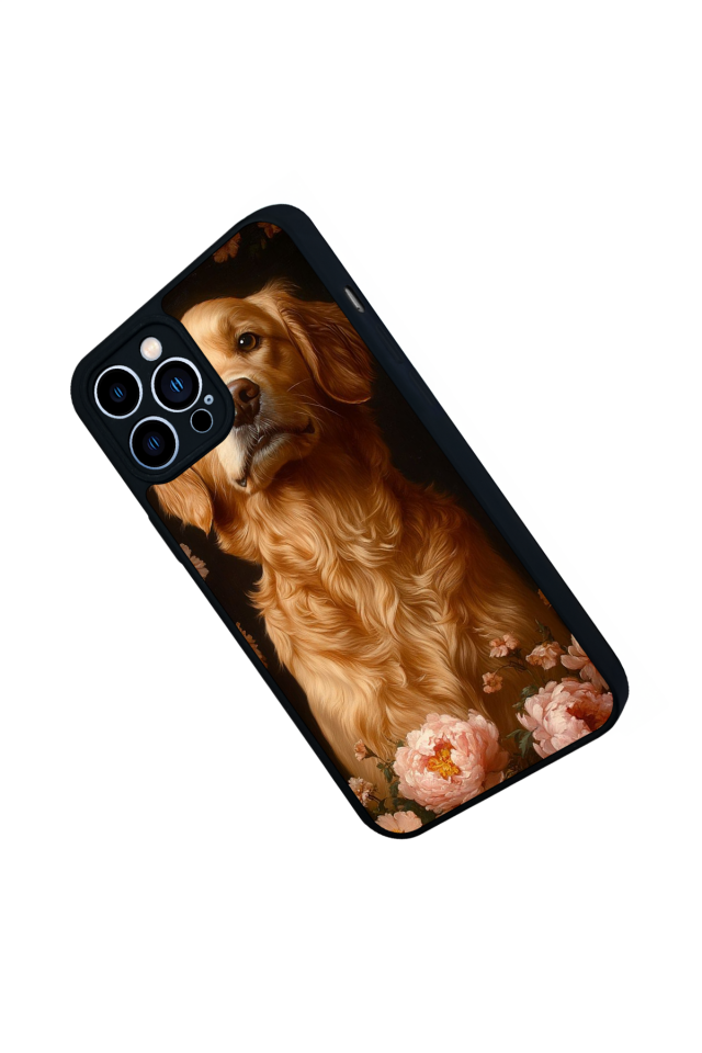 iPhone 13 Pro Max Uyumlu Golden Kopek Tasarımlı Glossy Premium Kılıf