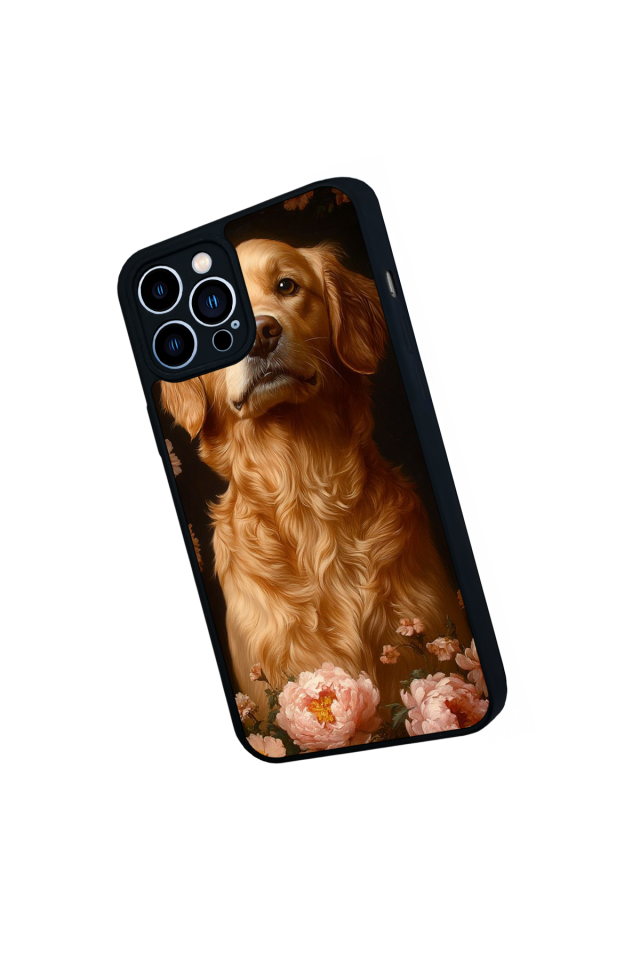 iPhone 13 Pro Max Uyumlu Golden Kopek Tasarımlı Glossy Premium Kılıf