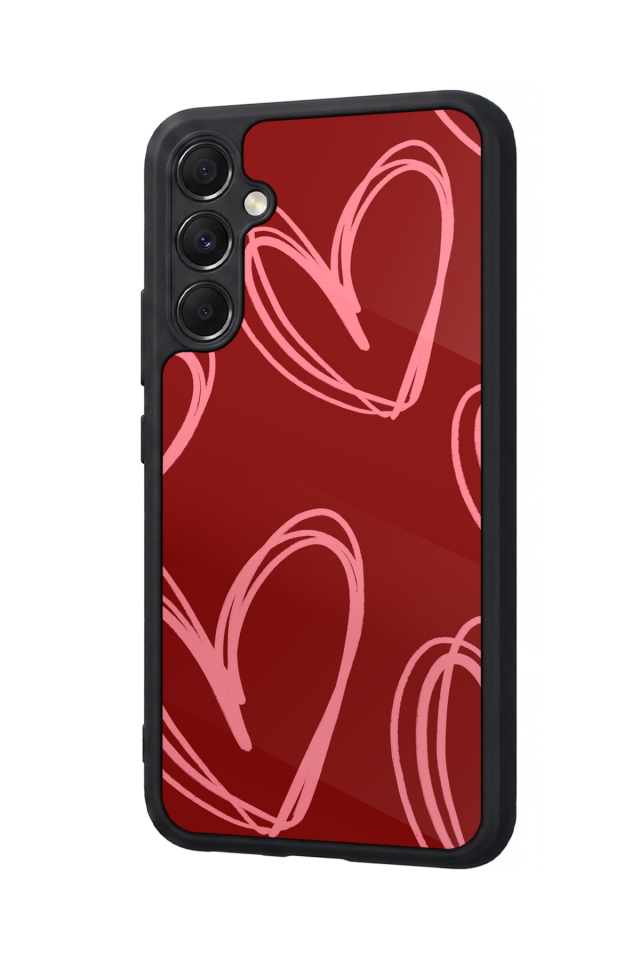 Samsung Galaxy A34 Uyumlu Kalp Love Tasarımlı Glossy Premium Kılıf