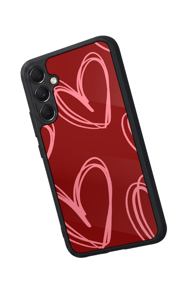 Samsung Galaxy A34 Uyumlu Kalp Love Tasarımlı Glossy Premium Kılıf