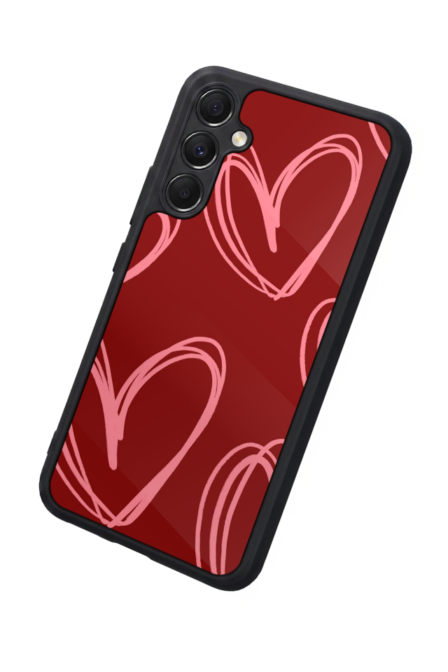 Samsung Galaxy A34 Uyumlu Kalp Love Tasarımlı Glossy Premium Kılıf