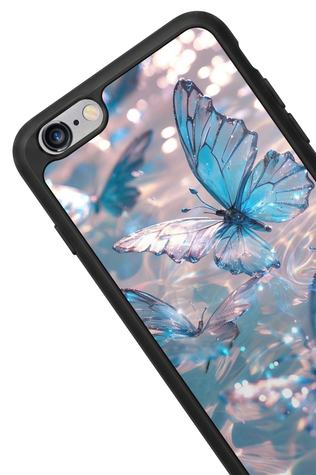 iPhone 6s Plus Uyumlu Kelebek Tasarımlı Glossy Premium Kılıf