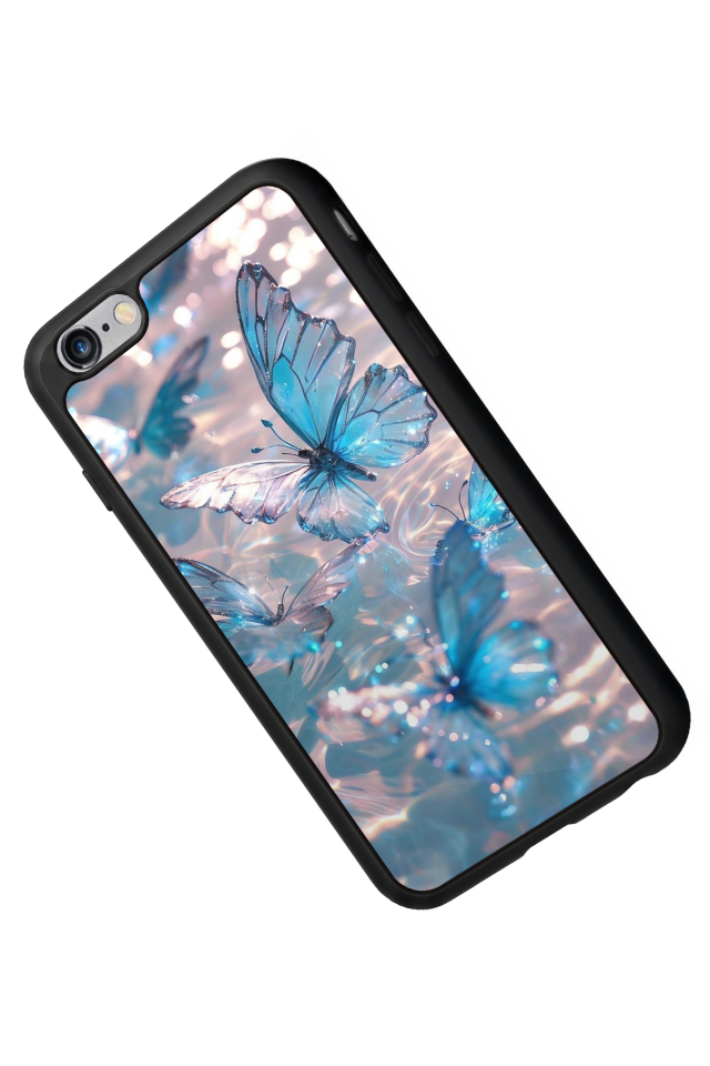 iPhone 6s Plus Uyumlu Kelebek Tasarımlı Glossy Premium Kılıf
