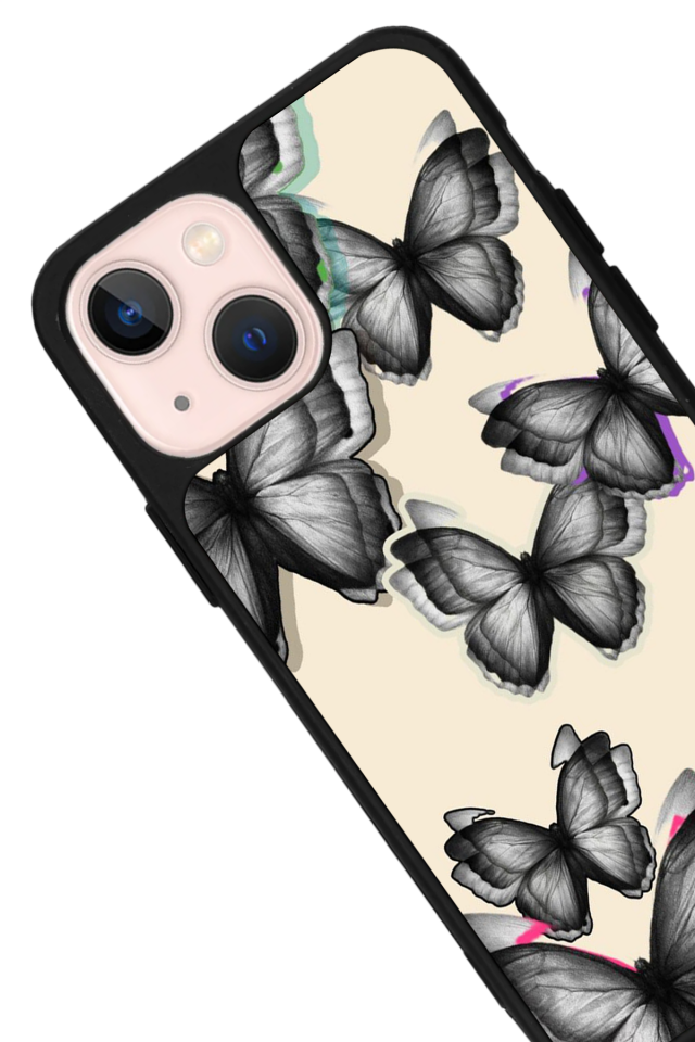 iPhone 15 Plus Uyumlu Kelebek Tasarımlı Glossy Premium Kılıf