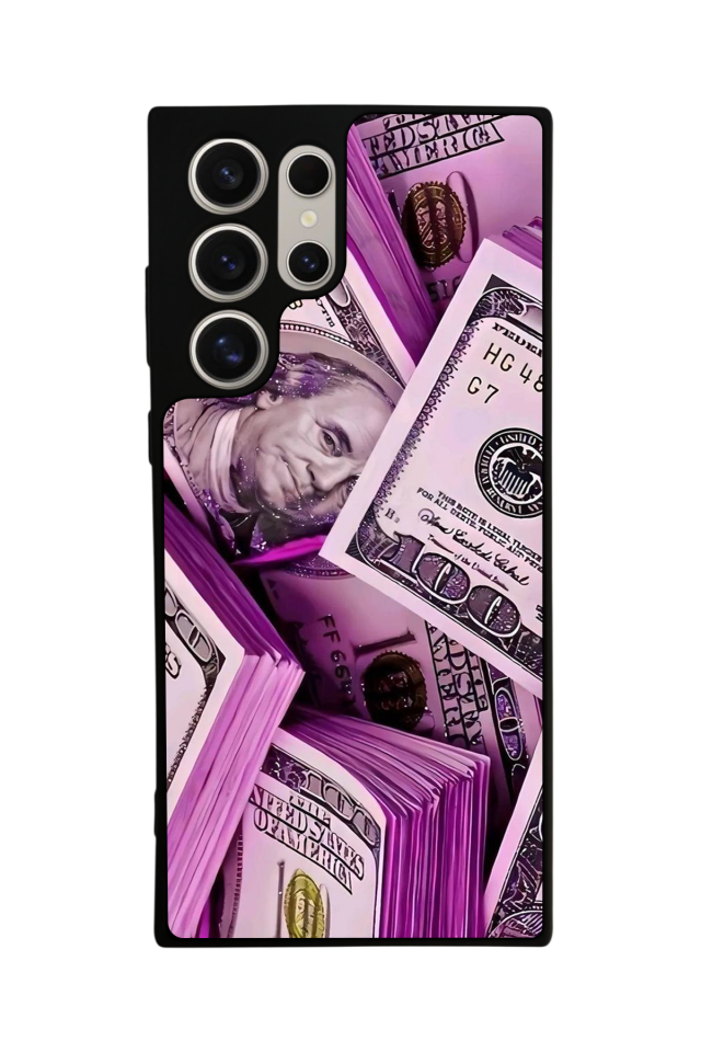Samsung Galaxy S22 Ultra Uyumlu Money Para Tasarımlı Glossy Premium Kılıf