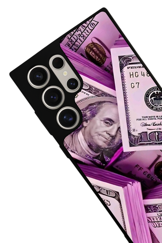 Samsung Galaxy S22 Ultra Uyumlu Money Para Tasarımlı Glossy Premium Kılıf