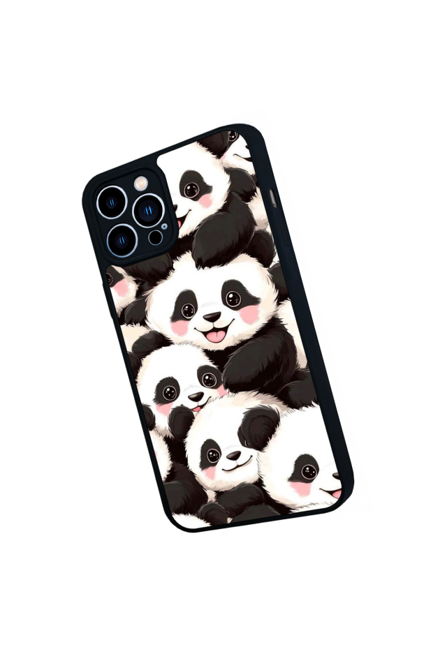 iPhone 12 Pro Max Uyumlu Panda Tasarımlı Glossy Premium Kılıf