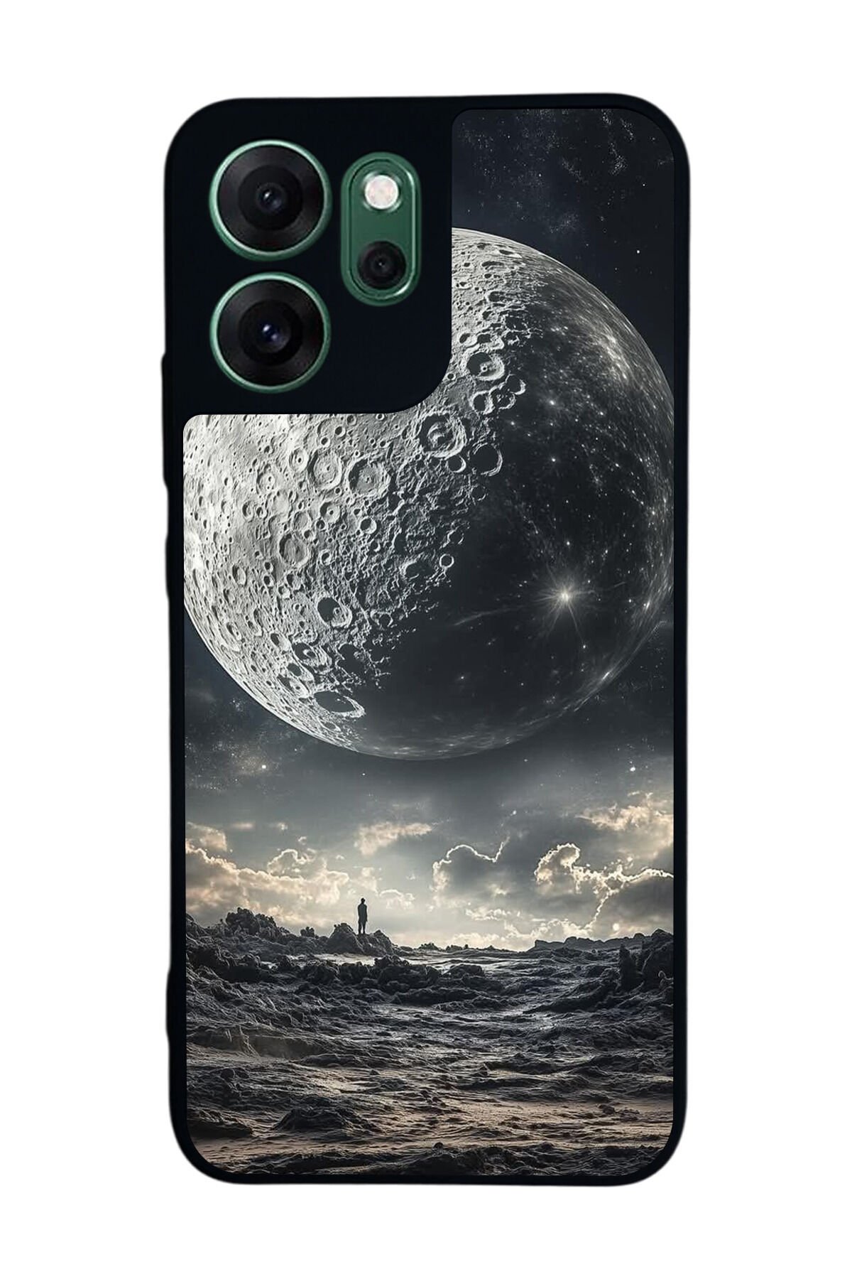 Oppo Reno 14F Uyumlu Ay Tasarımlı Glossy Premium Kılıf