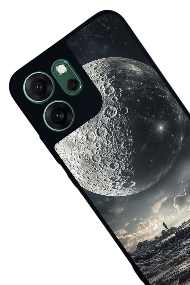 Oppo Reno 14F Uyumlu Ay Tasarımlı Glossy Premium Kılıf