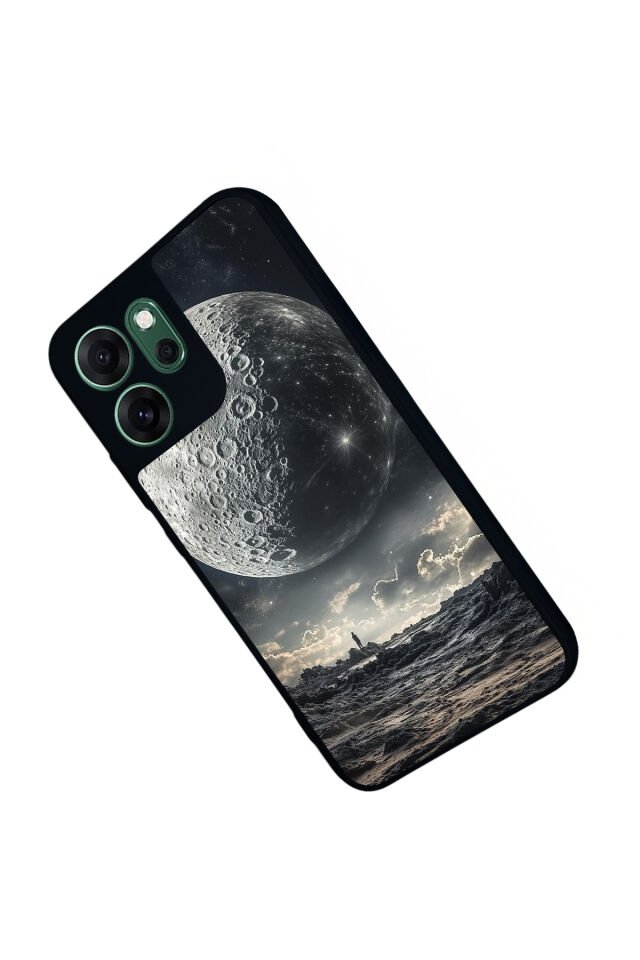 Oppo Reno 14F Uyumlu Ay Tasarımlı Glossy Premium Kılıf