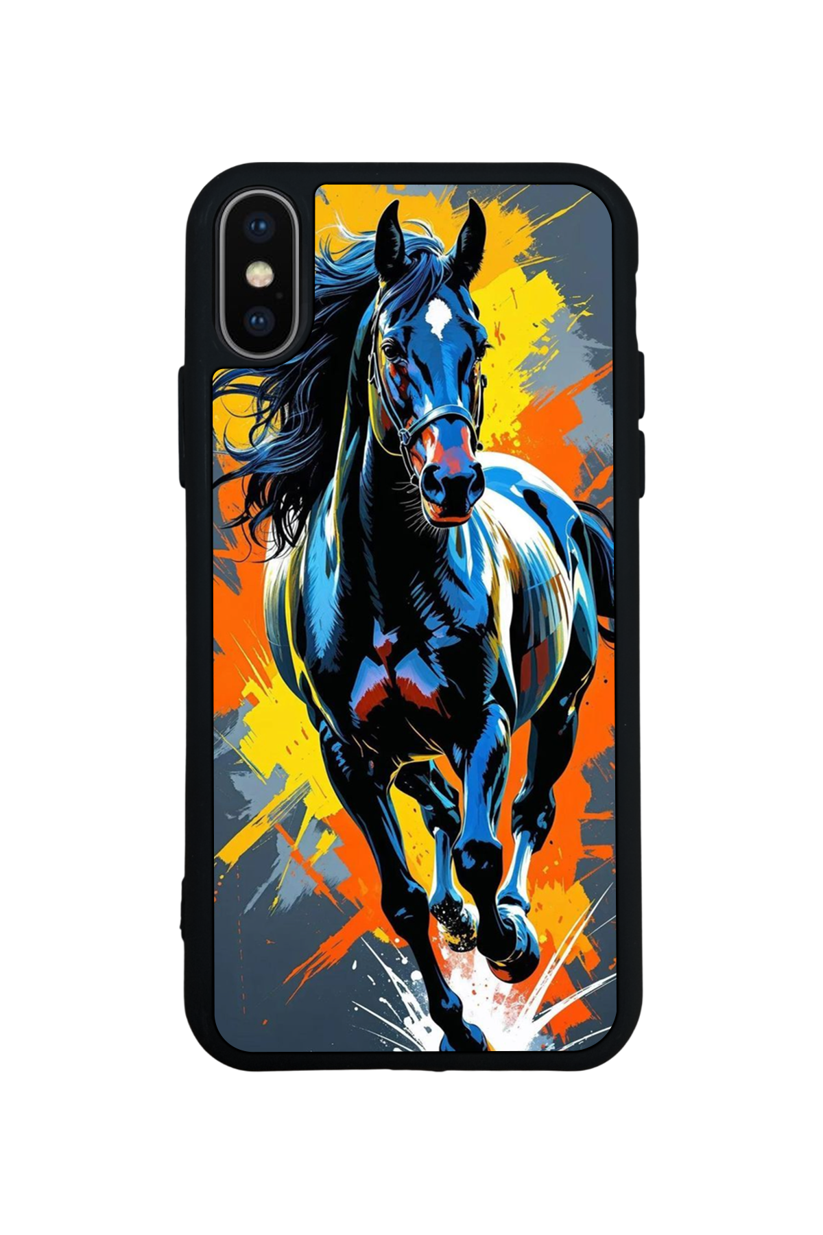iPhone X/ XS Uyumlu At Horse Tasarımlı Glossy Premium Kılıf