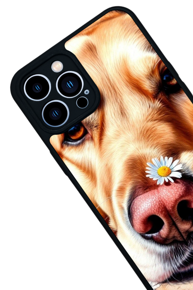 iPhone 13 Pro Max Uyumlu Golden Kopek Tasarımlı Glossy Premium Kılıf