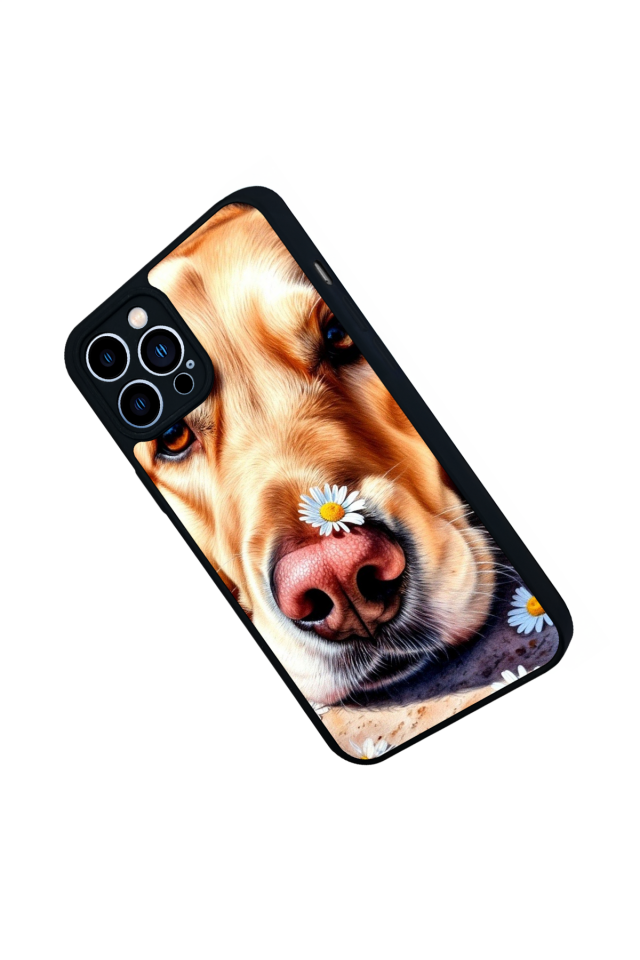 iPhone 13 Pro Max Uyumlu Golden Kopek Tasarımlı Glossy Premium Kılıf