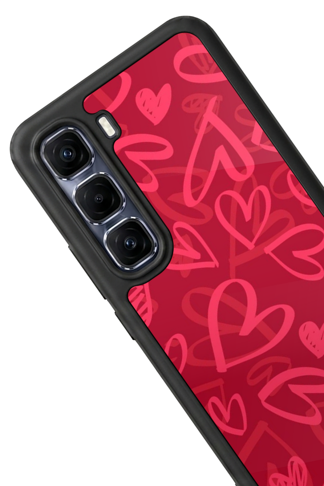 Infinix Hot 60 Pro Plus Uyumlu Kalp Love Tasarımlı Glossy Premium Kılıf