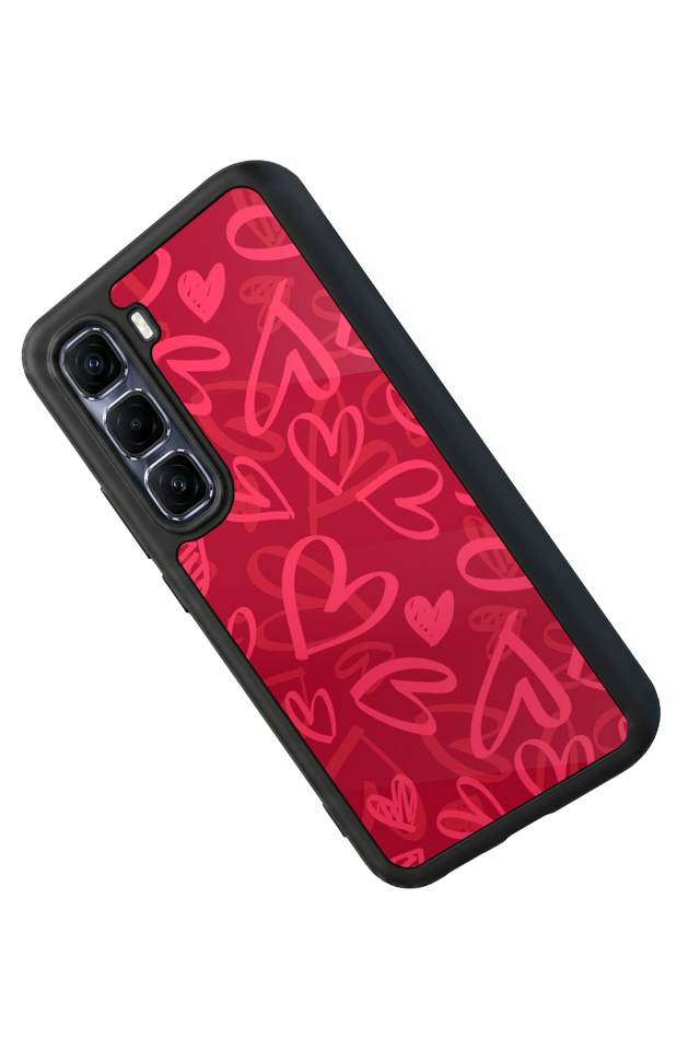 Infinix Hot 60 Pro Plus Uyumlu Kalp Love Tasarımlı Glossy Premium Kılıf