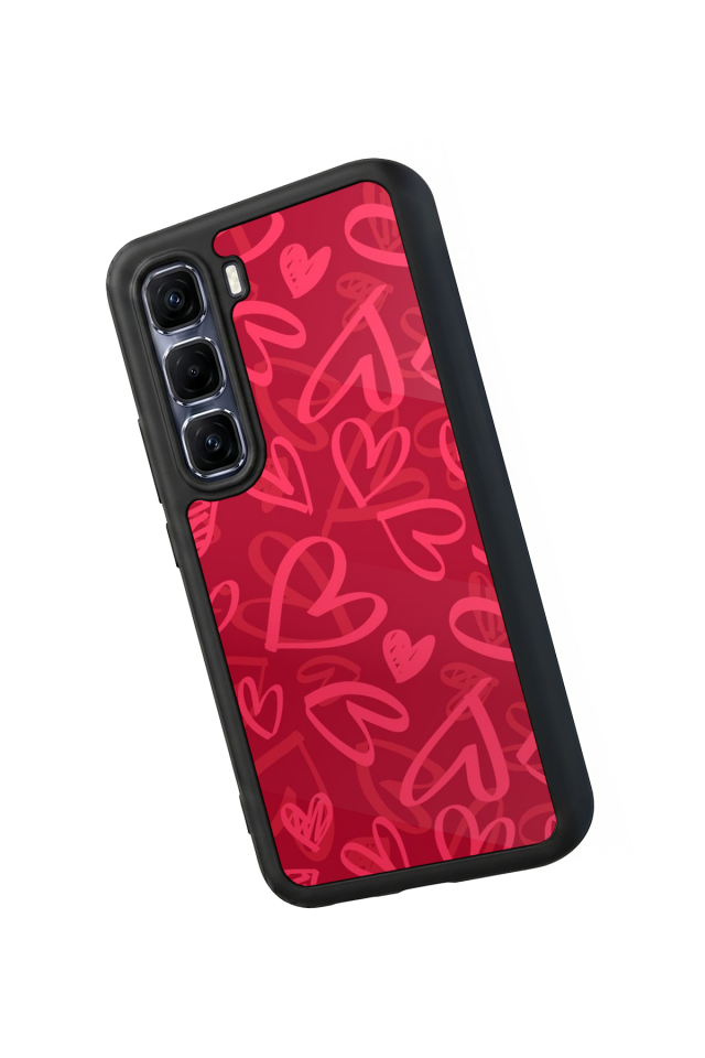 Infinix Hot 60 Pro Plus Uyumlu Kalp Love Tasarımlı Glossy Premium Kılıf