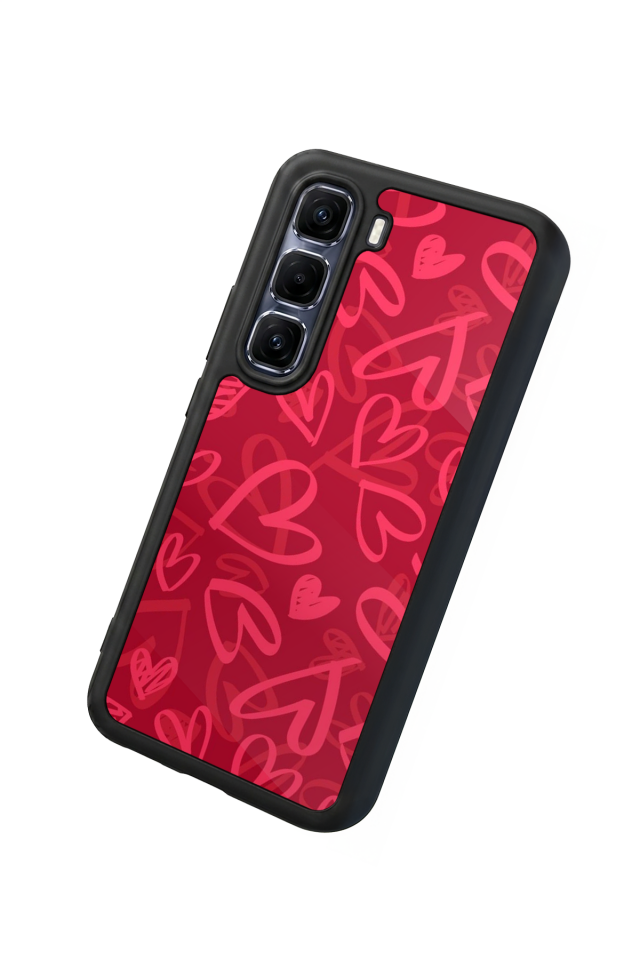 Infinix Hot 60 Pro Plus Uyumlu Kalp Love Tasarımlı Glossy Premium Kılıf