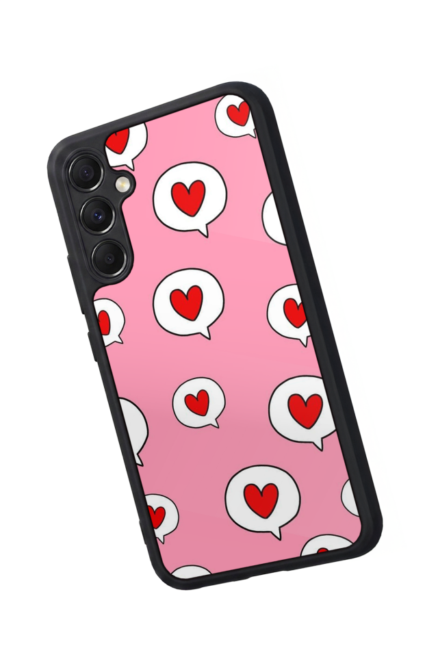 Samsung Galaxy A34 Uyumlu Kalp Love Tasarımlı Glossy Premium Kılıf