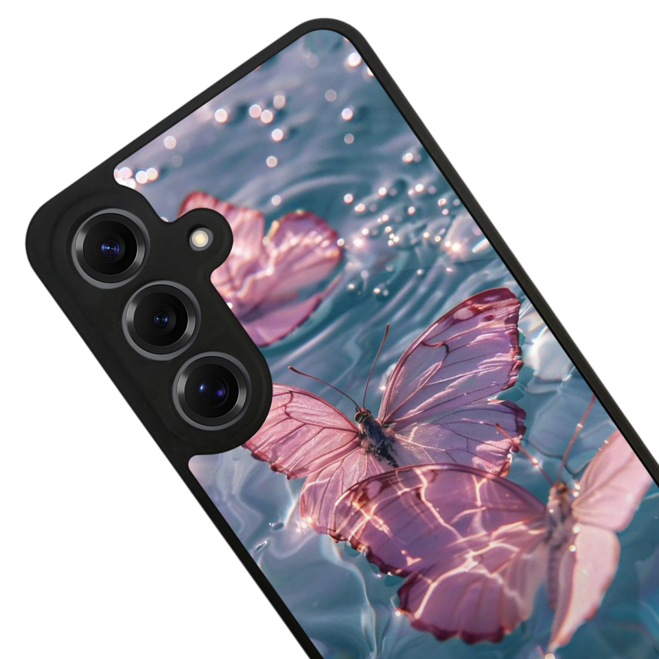Samsung Galaxy S25 Uyumlu Kelebek Tasarımlı Glossy Premium Kılıf