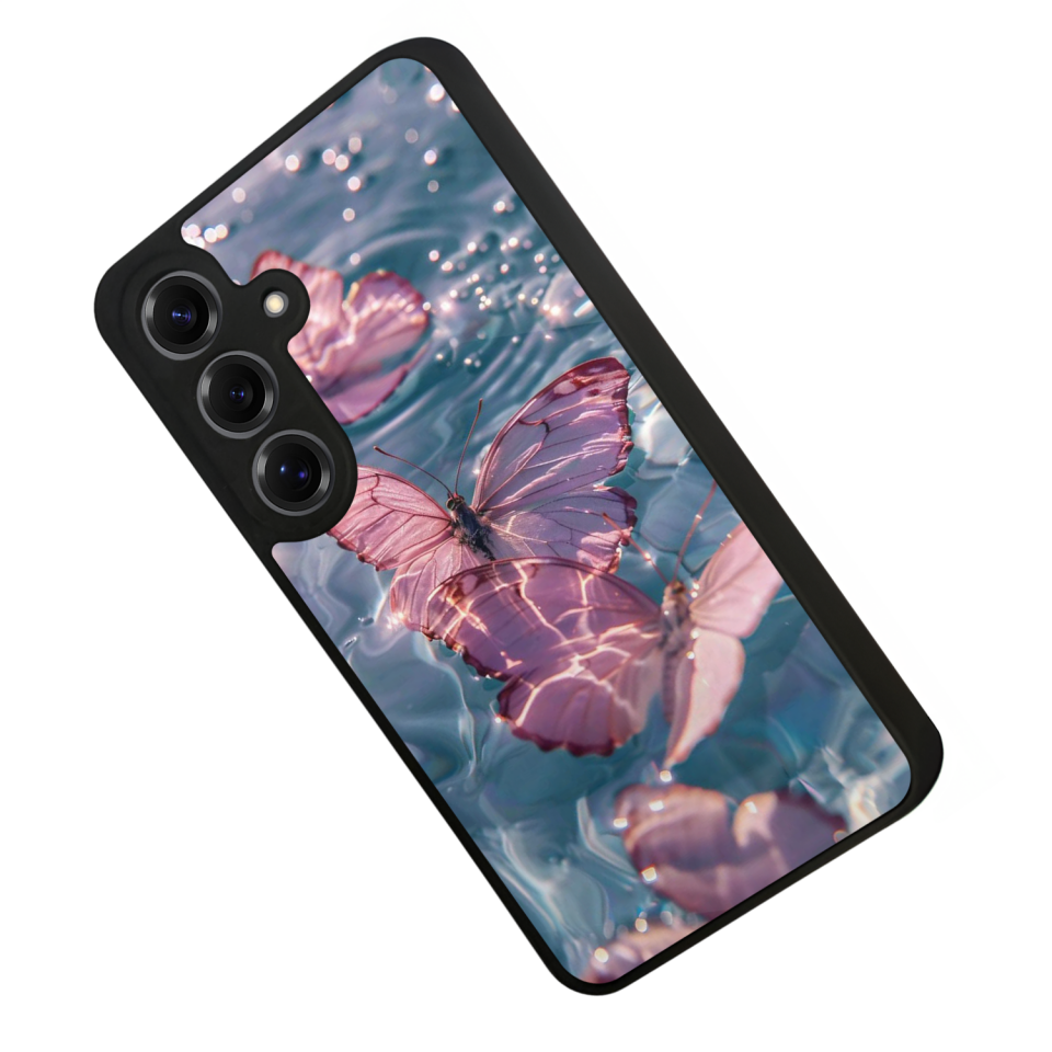 Samsung Galaxy S25 Uyumlu Kelebek Tasarımlı Glossy Premium Kılıf