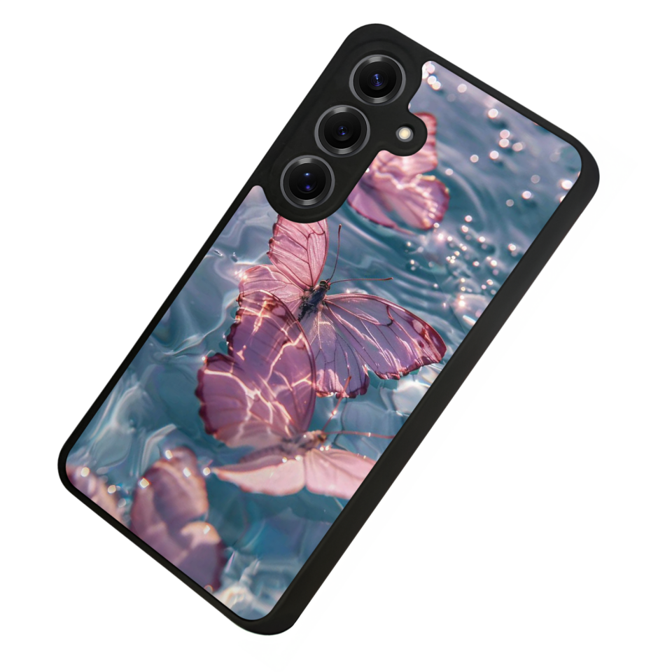 Samsung Galaxy S25 Uyumlu Kelebek Tasarımlı Glossy Premium Kılıf