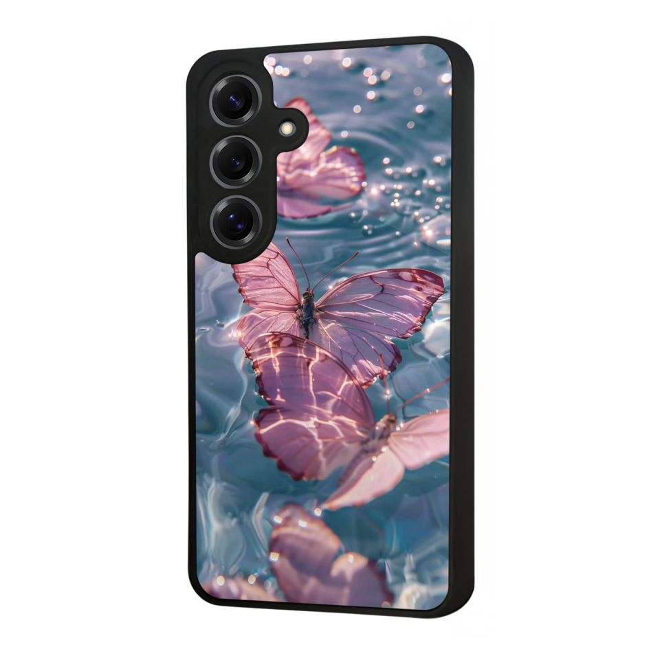 Samsung Galaxy S25 Uyumlu Kelebek Tasarımlı Glossy Premium Kılıf