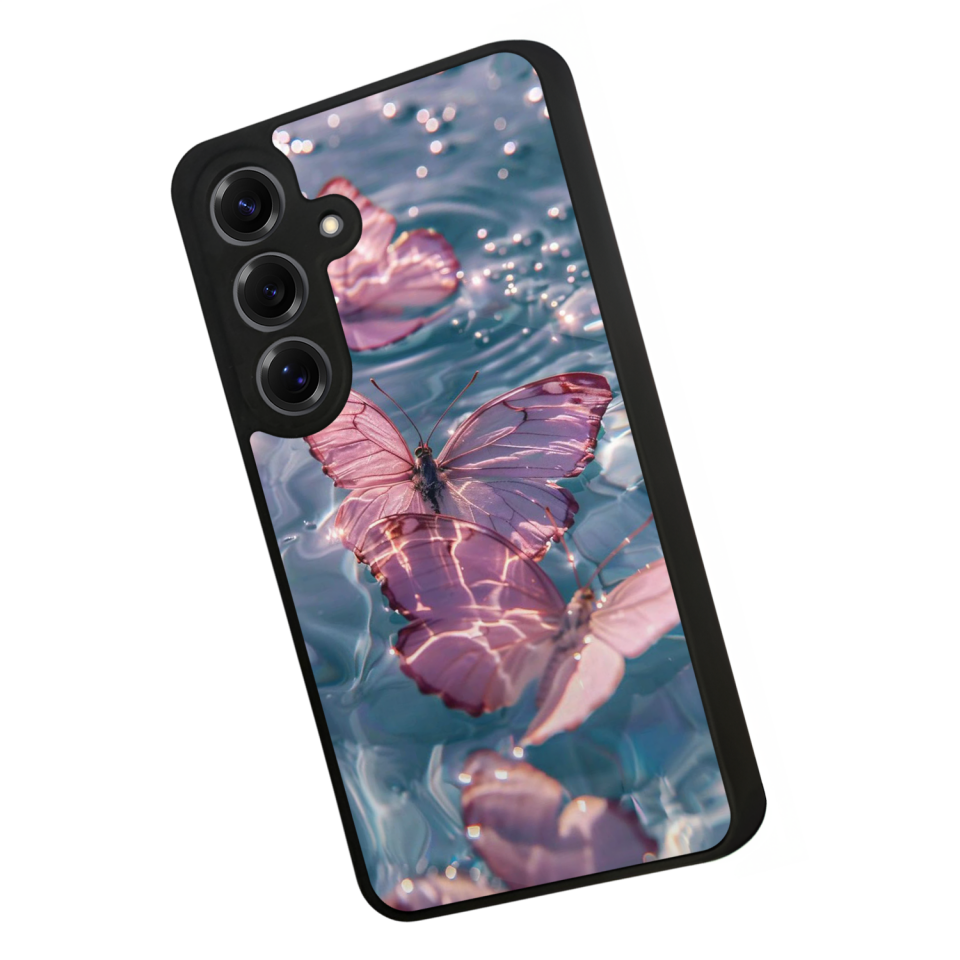 Samsung Galaxy S25 Uyumlu Kelebek Tasarımlı Glossy Premium Kılıf