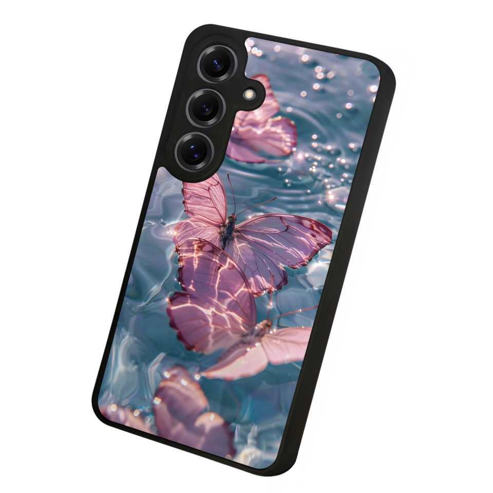 Samsung Galaxy S25 Uyumlu Kelebek Tasarımlı Glossy Premium Kılıf