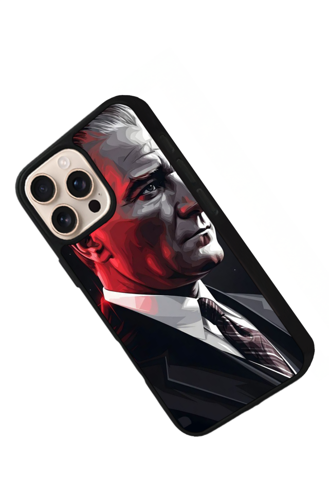 iPhone 14 Pro Uyumlu Mustafa Kemal Ataturk Tasarımlı Glossy Premium Kılıf