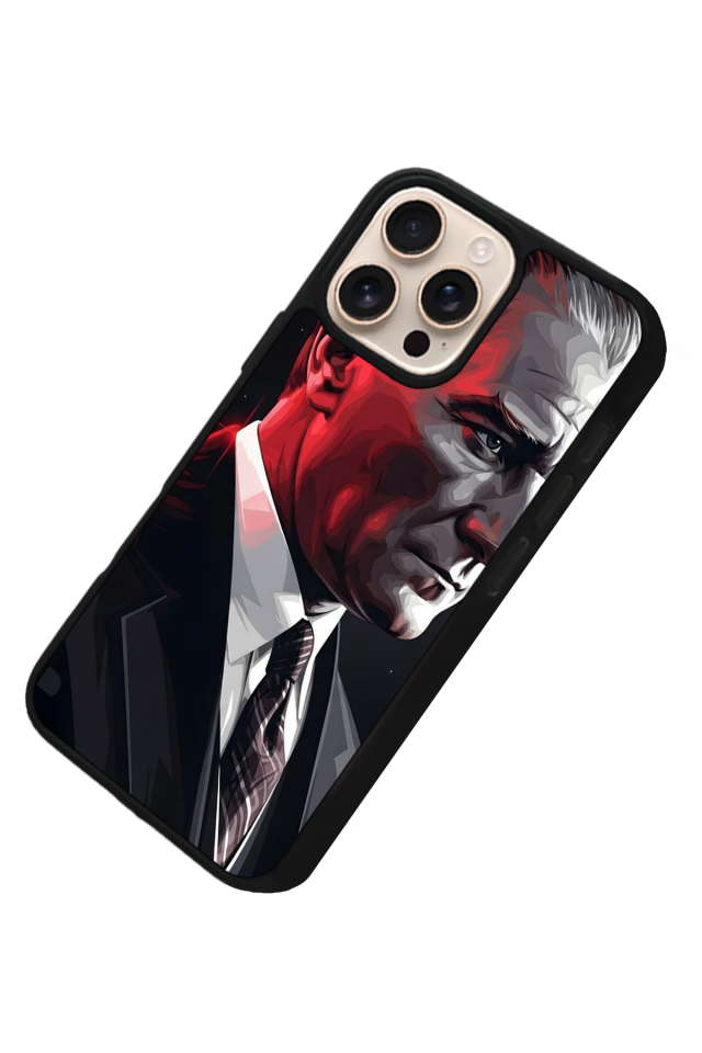 iPhone 14 Pro Uyumlu Mustafa Kemal Ataturk Tasarımlı Glossy Premium Kılıf
