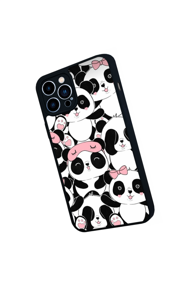 iPhone 12 Pro Max Uyumlu Panda Tasarımlı Glossy Premium Kılıf