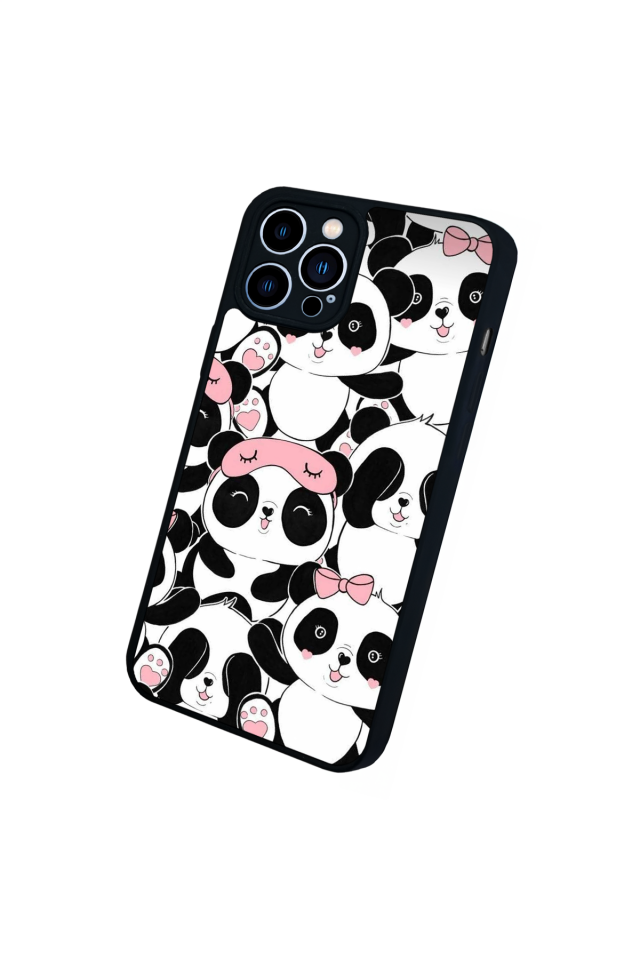 iPhone 12 Pro Max Uyumlu Panda Tasarımlı Glossy Premium Kılıf