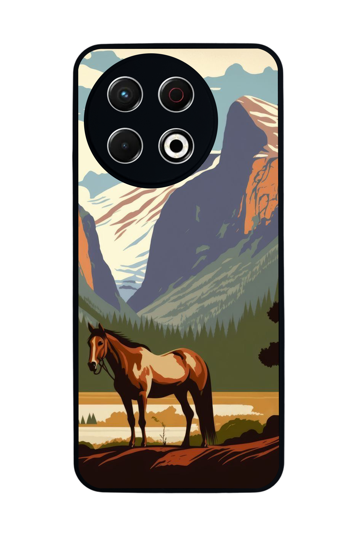 Tecno Spark 30 Pro Uyumlu At Horse Tasarımlı Glossy Premium Kılıf