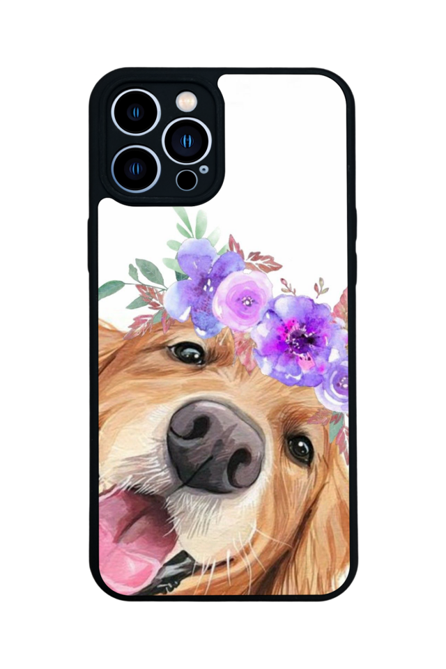 iPhone 13 Pro Max Uyumlu Golden Kopek Tasarımlı Glossy Premium Kılıf