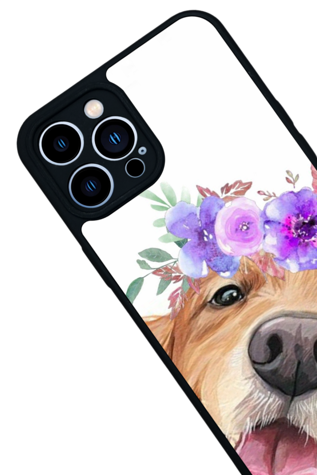 iPhone 13 Pro Max Uyumlu Golden Kopek Tasarımlı Glossy Premium Kılıf