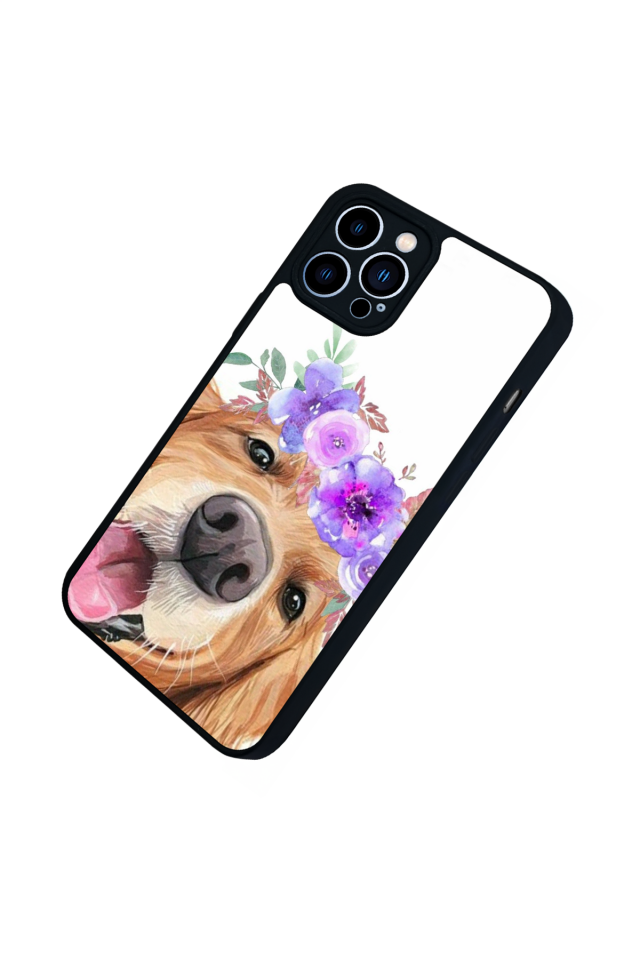 iPhone 13 Pro Max Uyumlu Golden Kopek Tasarımlı Glossy Premium Kılıf
