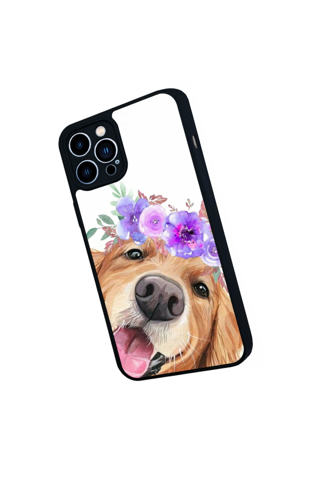 iPhone 13 Pro Max Uyumlu Golden Kopek Tasarımlı Glossy Premium Kılıf