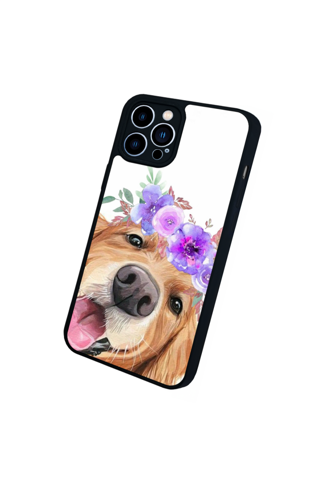 iPhone 13 Pro Max Uyumlu Golden Kopek Tasarımlı Glossy Premium Kılıf