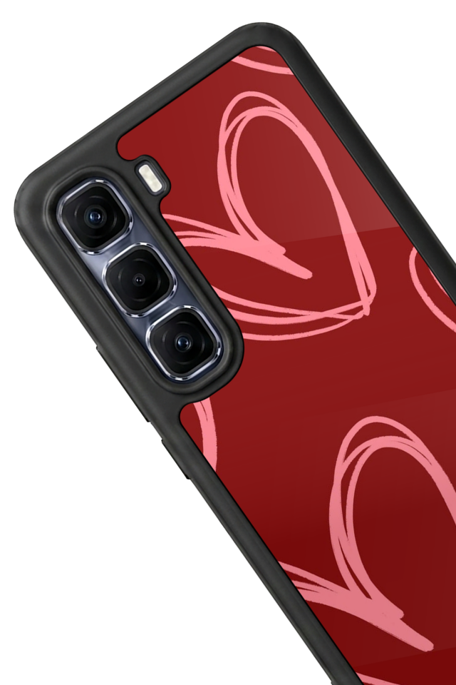 Infinix Hot 60 Pro Plus Uyumlu Kalp Love Tasarımlı Glossy Premium Kılıf