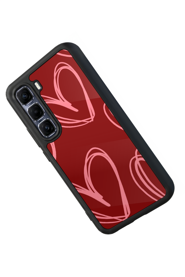 Infinix Hot 60 Pro Plus Uyumlu Kalp Love Tasarımlı Glossy Premium Kılıf
