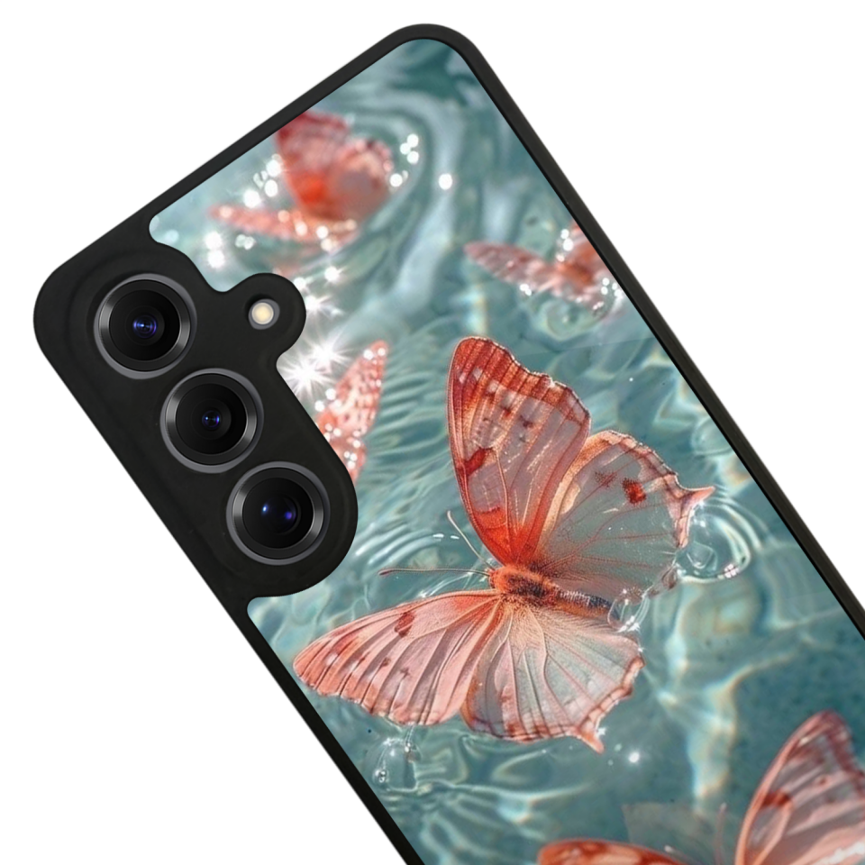 Samsung Galaxy S25 Uyumlu Kelebek Tasarımlı Glossy Premium Kılıf