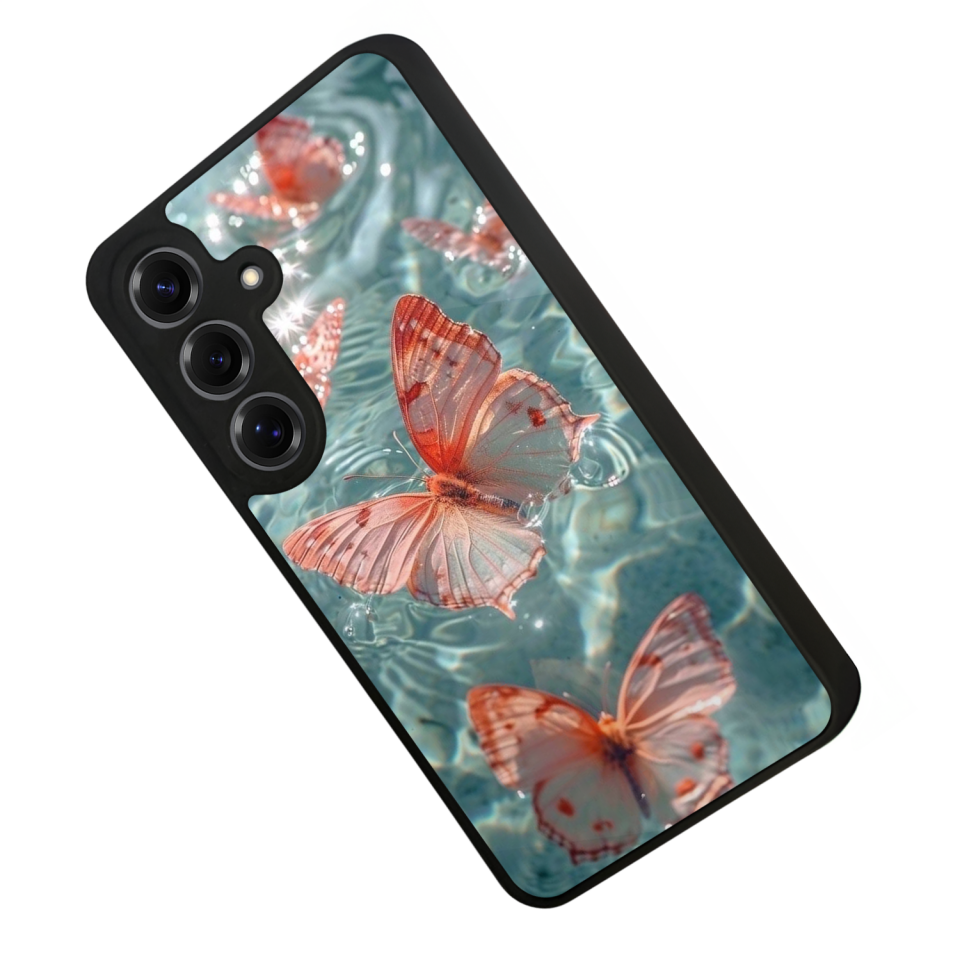 Samsung Galaxy S25 Uyumlu Kelebek Tasarımlı Glossy Premium Kılıf