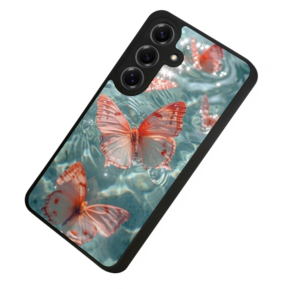 Samsung Galaxy S25 Uyumlu Kelebek Tasarımlı Glossy Premium Kılıf