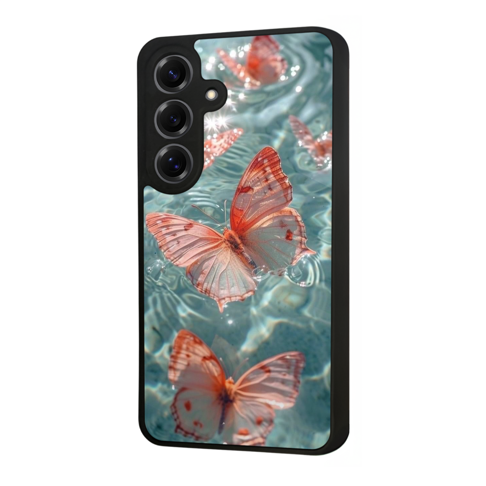 Samsung Galaxy S25 Uyumlu Kelebek Tasarımlı Glossy Premium Kılıf