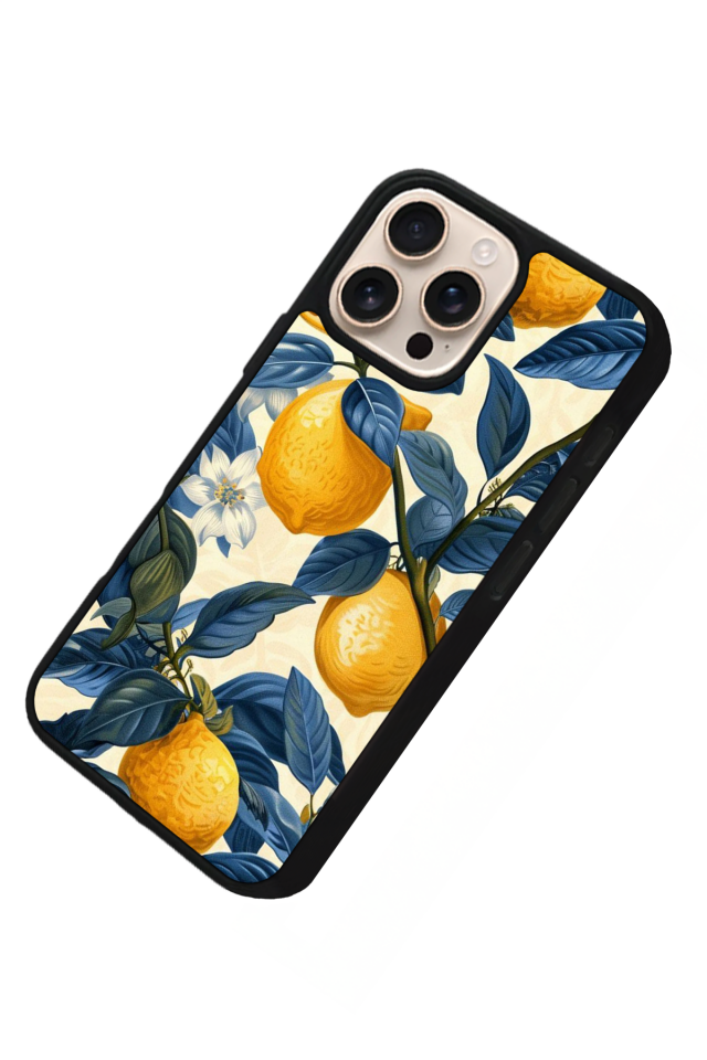 iPhone 14 Pro Max Uyumlu Limon Tasarımlı Glossy Premium Kılıf